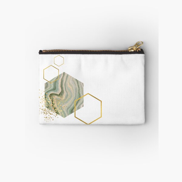 Item preview, Abstract green marble and gold honeycomb design designed and sold by CreativeStrand.