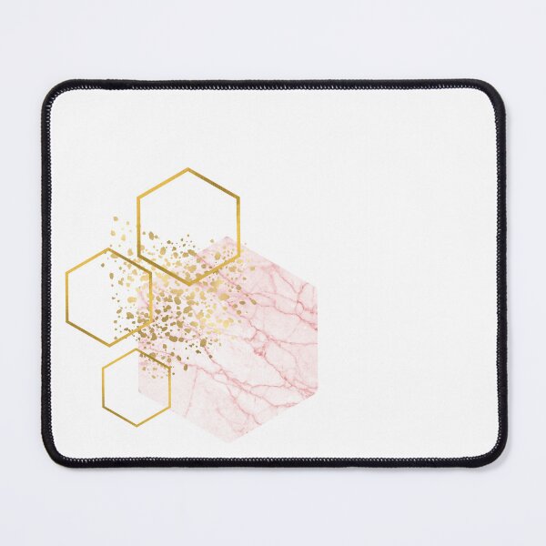 Item preview, Abstract pink marble and gold honeycomb design designed and sold by CreativeStrand.