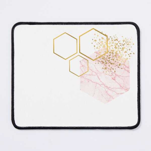 Item preview, Abstract pink marble and gold honeycomb design designed and sold by CreativeStrand.