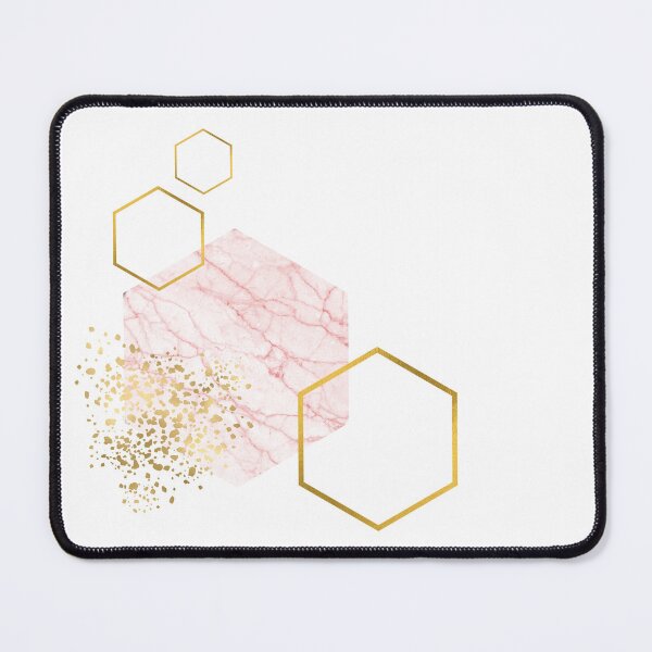 Item preview, Abstract pink marble and gold honeycomb design designed and sold by CreativeStrand.