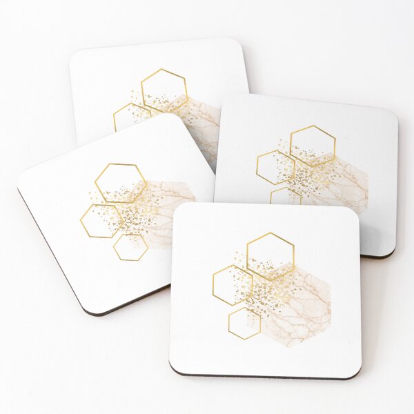 Item preview, Abstract Marble and gold honeycomb design designed and sold by CreativeStrand.
