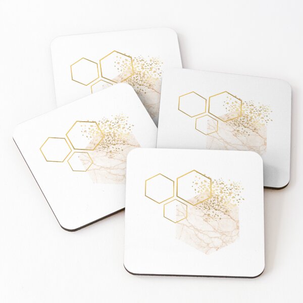 Item preview, Abstract Marble and gold honeycomb design designed and sold by CreativeStrand.