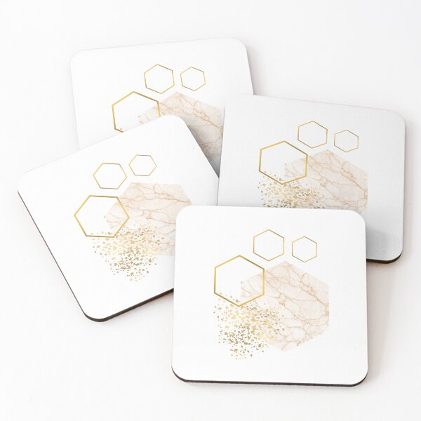 Item preview, Abstract Marble and gold honeycomb design designed and sold by CreativeStrand.