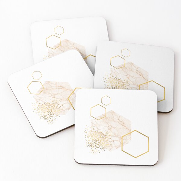 Item preview, Abstract Marble and gold honeycomb design designed and sold by CreativeStrand.