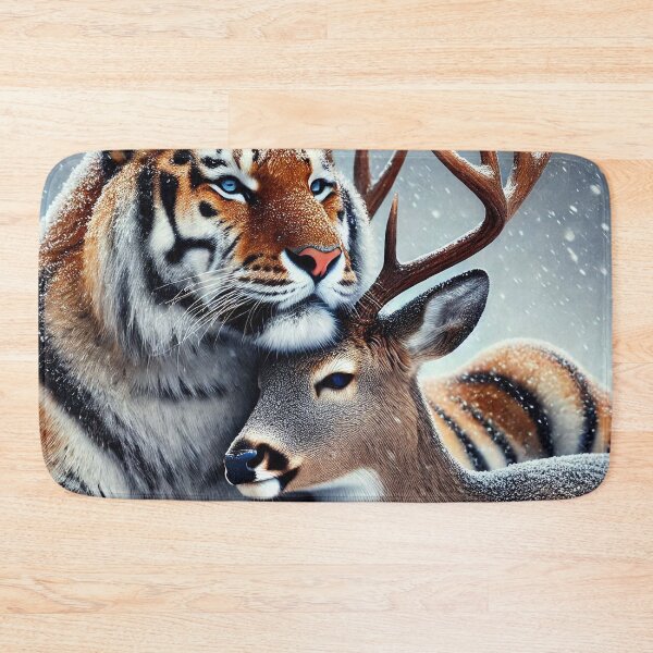 Item preview, Tiger and Deer Snuggle Together for Warmth in a Blizzard designed and sold by nikkolaus.