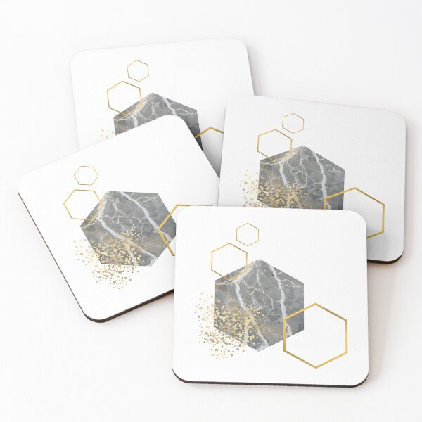 Item preview, Abstract stone marble and gold honeycomb design designed and sold by CreativeStrand.