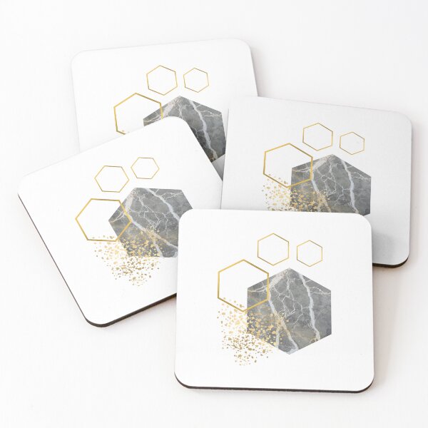 Item preview, Abstract stone marble and gold honeycomb design designed and sold by CreativeStrand.