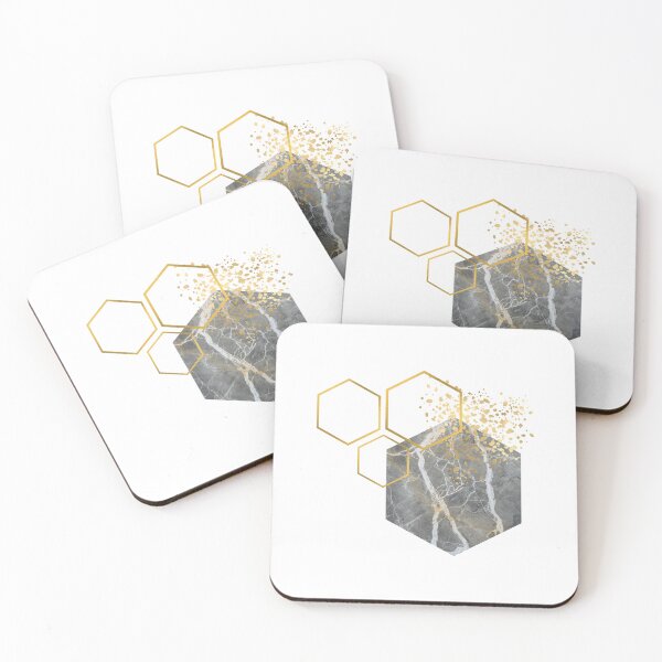Item preview, Abstract stone marble and gold honeycomb design designed and sold by CreativeStrand.