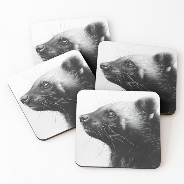 Item preview, Black and white wolverine pencil drawing designed and sold by Pencil-Art.
