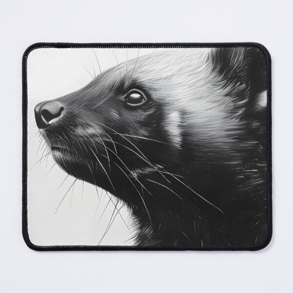 Item preview, Black and white wolverine pencil drawing designed and sold by Pencil-Art.