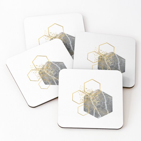 Item preview, Abstract stone marble and gold honeycomb design designed and sold by CreativeStrand.
