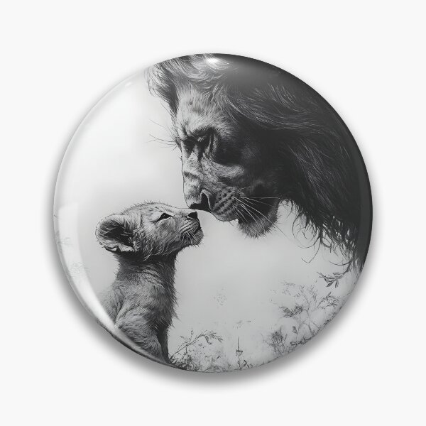 Item preview, Black and white lion pencil drawing designed and sold by Pencil-Art.