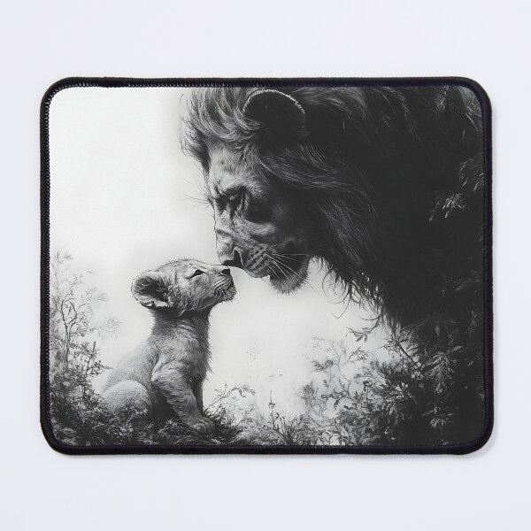 Item preview, Black and white lion pencil drawing designed and sold by Pencil-Art.