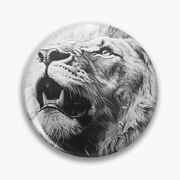 Item preview, Black and white lion pencil drawing designed and sold by Pencil-Art.