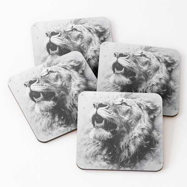 Item preview, Black and white lion pencil drawing designed and sold by Pencil-Art.