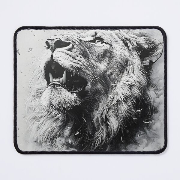 Item preview, Black and white lion pencil drawing designed and sold by Pencil-Art.