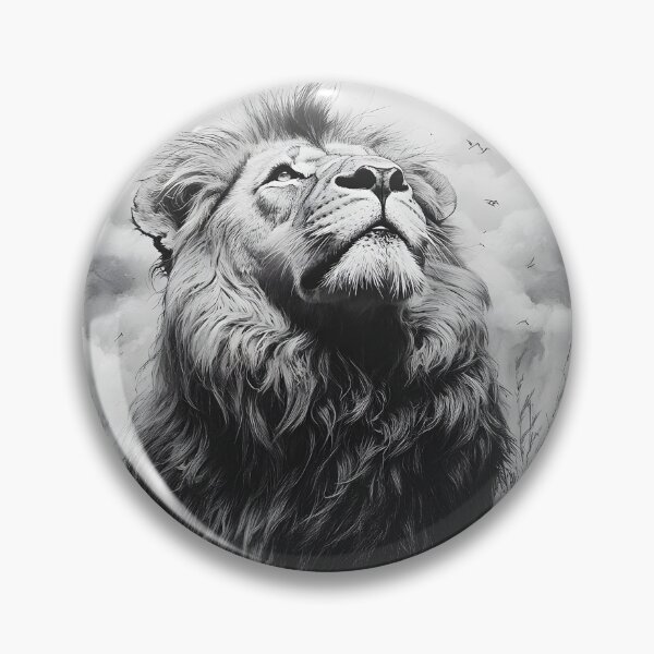 Item preview, Black and white lion pencil drawing designed and sold by Pencil-Art.