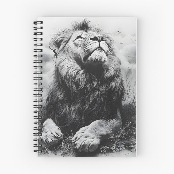 Item preview, Black and white lion pencil drawing designed and sold by Pencil-Art.