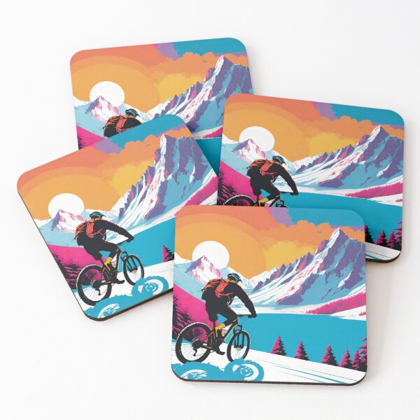 Item preview, Epic MTB Rider Conquering Snowy Mountain Peaks designed and sold by GrizzlyCollective.