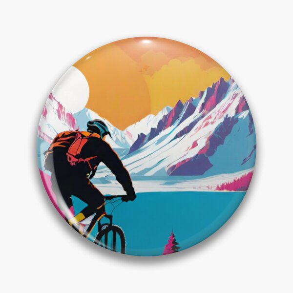 Item preview, Epic MTB Rider Conquering Snowy Mountain Peaks designed and sold by GrizzlyCollective.