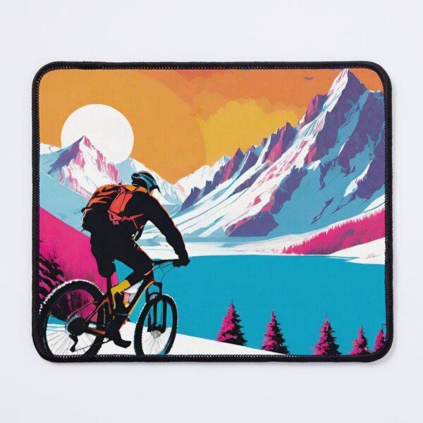 Item preview, Epic MTB Rider Conquering Snowy Mountain Peaks designed and sold by GrizzlyCollective.