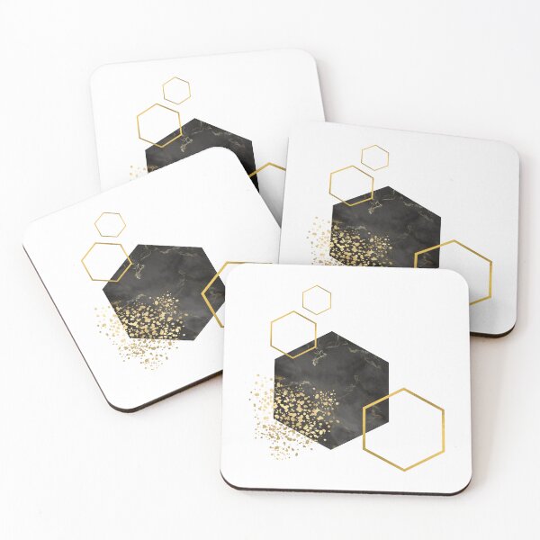 Item preview, Abstract onyx and gold marble honeycomb design designed and sold by CreativeStrand.