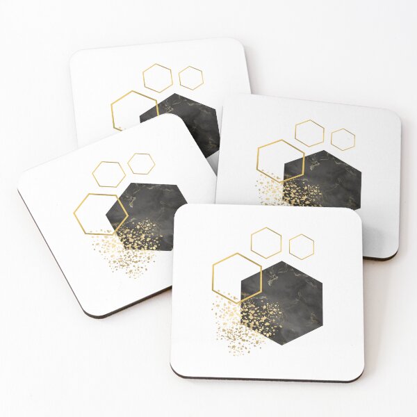 Item preview, Abstract onyx and gold marble honeycomb design designed and sold by CreativeStrand.