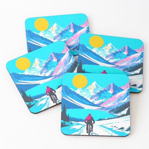 Item preview, MTB Rider Shredding Snowy Lake View designed and sold by GrizzlyCollective.