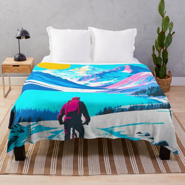 Item preview, MTB Rider Shredding Snowy Lake View designed and sold by GrizzlyCollective.