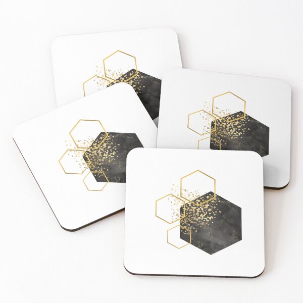 Item preview, Abstract onyx and gold marble honeycomb design designed and sold by CreativeStrand.