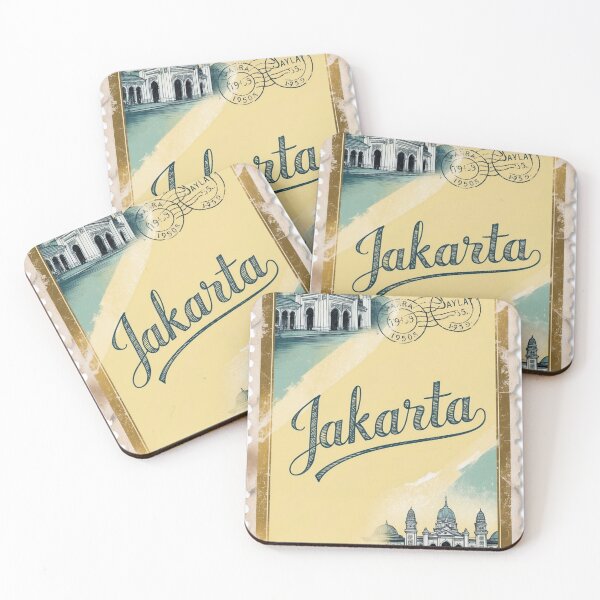 Item preview, Jakarta Vintage Travel Retro Postcard Design designed and sold by TravelPostcardGems.