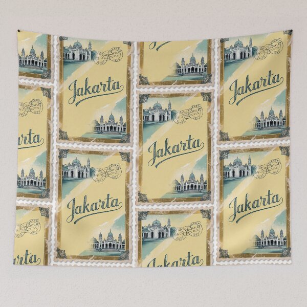 Item preview, Jakarta Vintage Travel Retro Postcard Design designed and sold by TravelPostcardGems.