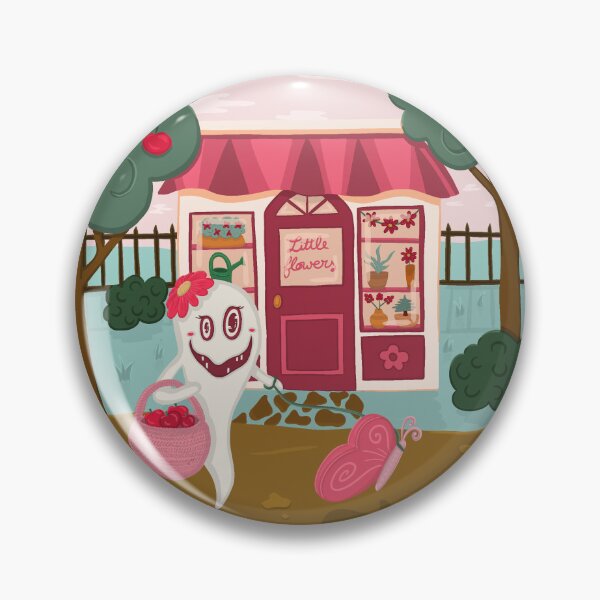 Item preview, Illustration of a girly ghost coming back from the market and passing by a florist, apples and butterfly designed and sold by HappyRiri.