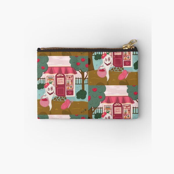 Item preview, Illustration of a girly ghost coming back from the market and passing by a florist, apples and butterfly designed and sold by HappyRiri.