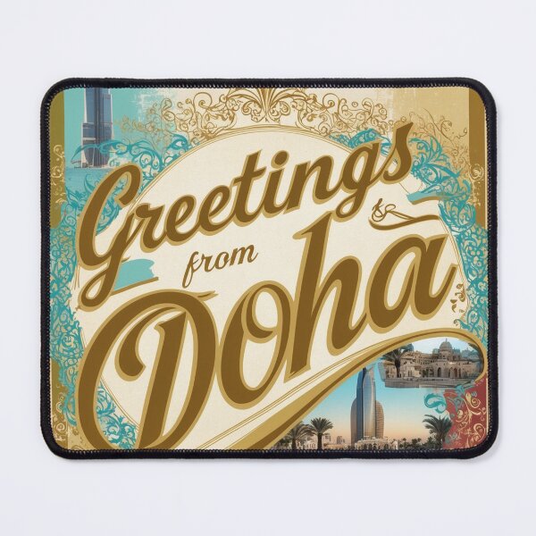 Item preview, Doha Vintage Travel Retro Postcard Design designed and sold by TravelPostcardGems.