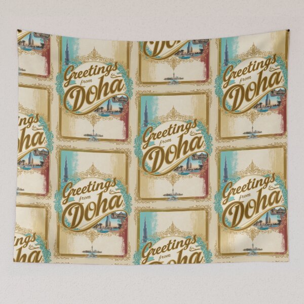 Item preview, Doha Vintage Travel Retro Postcard Design designed and sold by TravelPostcardGems.