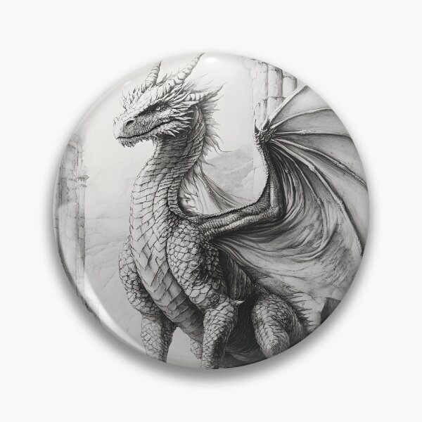 Item preview, Black and white Dragon drawing designed and sold by Pencil-Art.
