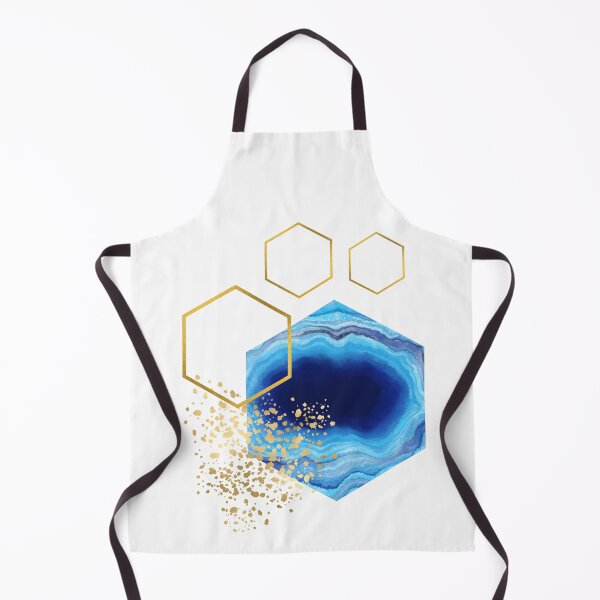 Item preview, Abstract blue marble and gold honeycomb design designed and sold by CreativeStrand.