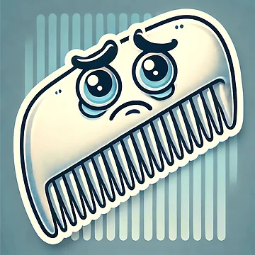 Artwork thumbnail, Sad Comb Cartoon Sticker by Peelya