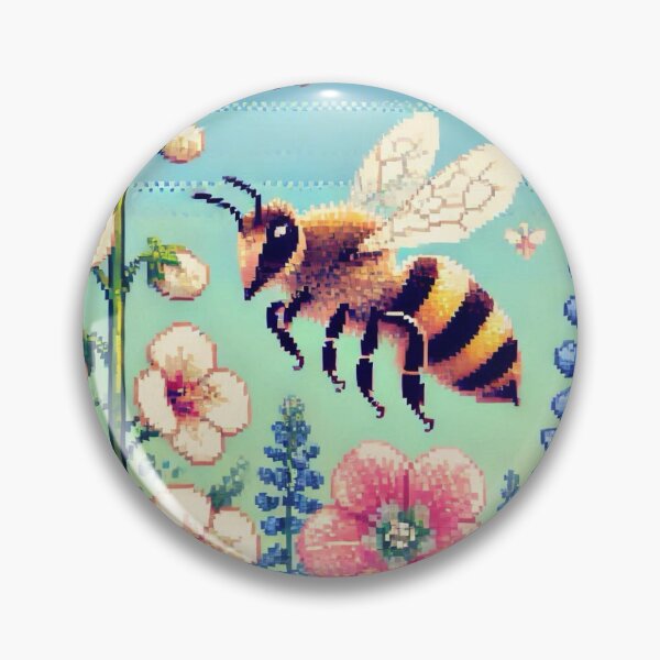 Item preview, Regency era style Pixelated flowers, bees and purple wisteria, est. 1813, garden theme, royalty designed and sold by Sugar Wisdom .