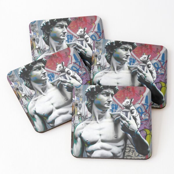 Item preview, Michelangelo David colorfull banksy street art designed and sold by martin max.