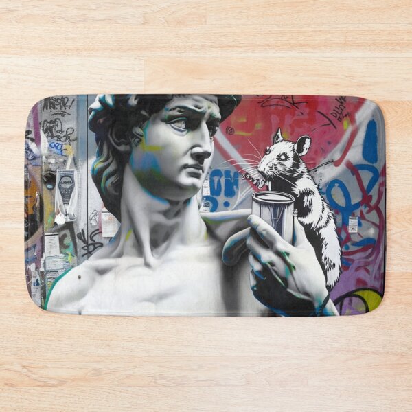 Item preview, Michelangelo David colorfull banksy street art designed and sold by martin max.