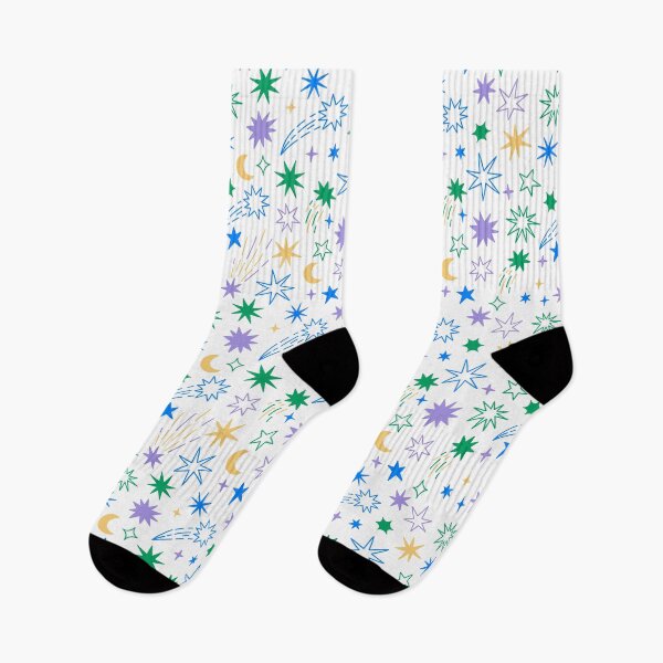 Item preview, simple stars and comets on a white background designed and sold by burbura.