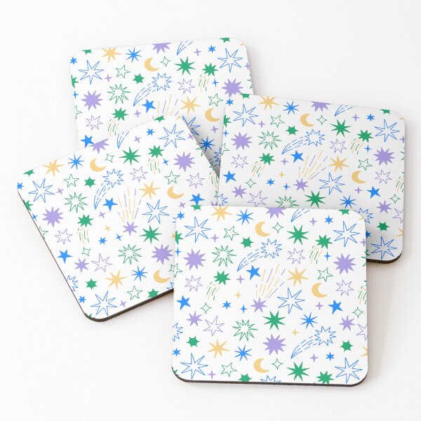 Item preview, simple stars and comets on a white background designed and sold by burbura.