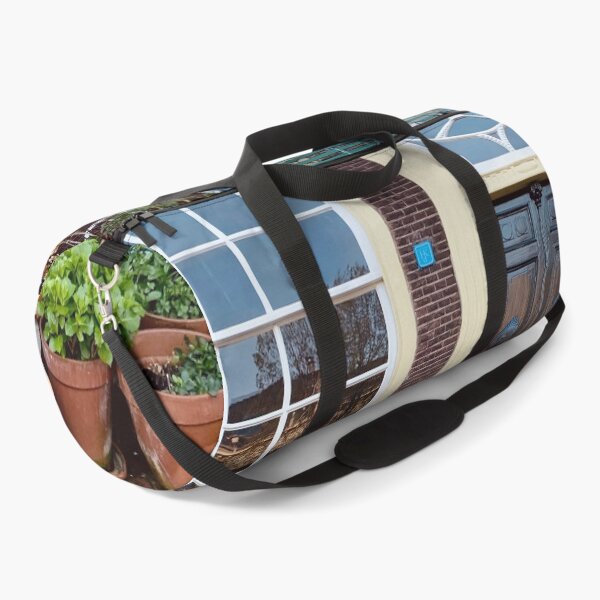 Item preview, Tuxedo Cat Sitting on the Window in Cute Amsterdam House Front designed and sold by Quoppidou.