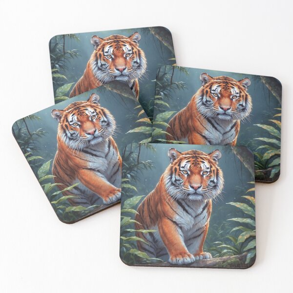 Item preview, Mystical Tiger Under the Moonlit Sky designed and sold by faunathreads.