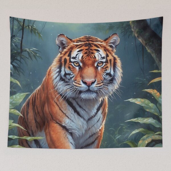 Item preview, Mystical Tiger Under the Moonlit Sky designed and sold by faunathreads.
