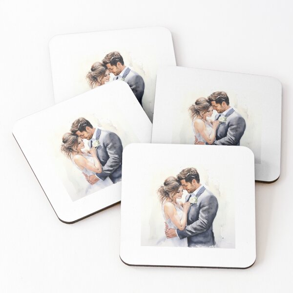Item preview, Watercolor Couple Portrait Wedding Invitation, Print & Sticker Designs designed and sold by miebyjamie.
