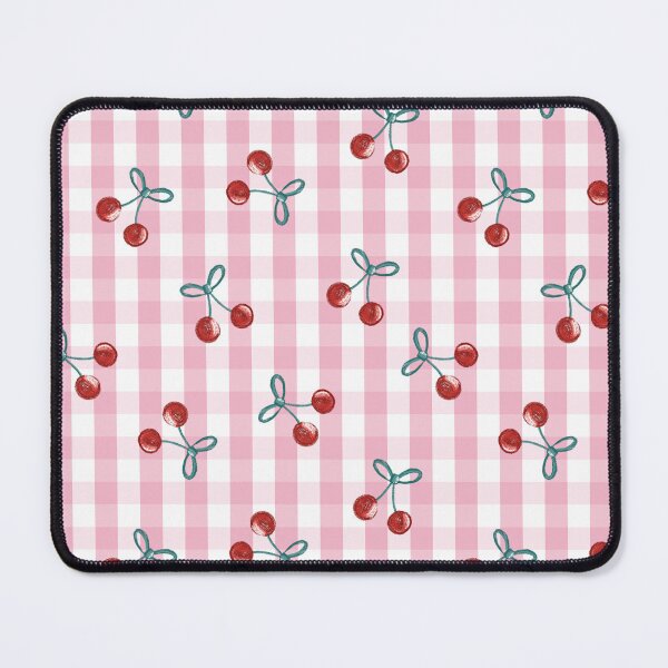 Item preview, Pink Plaid Cherries, Pink Checker Pattern, Cute Cherries Pattern designed and sold by TextileBakery.