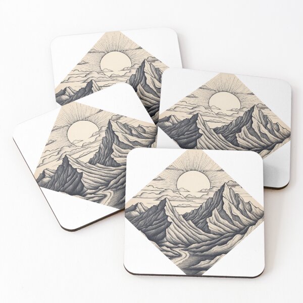 Item preview, Sketched Mountain Peaks designed and sold by RebelPaintBrush.
